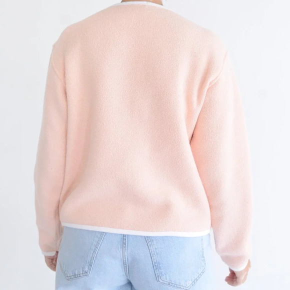 Vintage Wisegirl Peach Teddy Bear Embroidered Orlando Florida Crew Sweater M - Picture 3 of 12